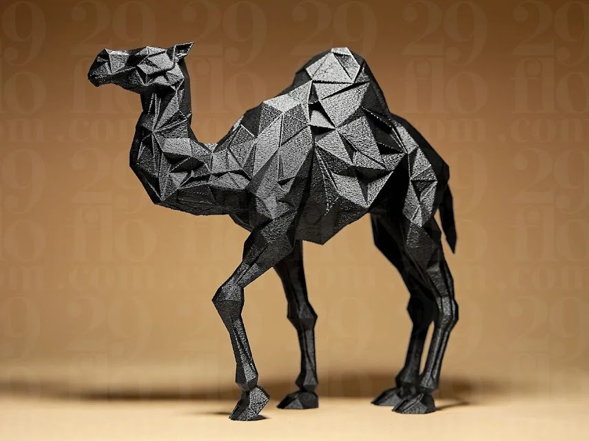 Low-Poly Camel Sculpture
